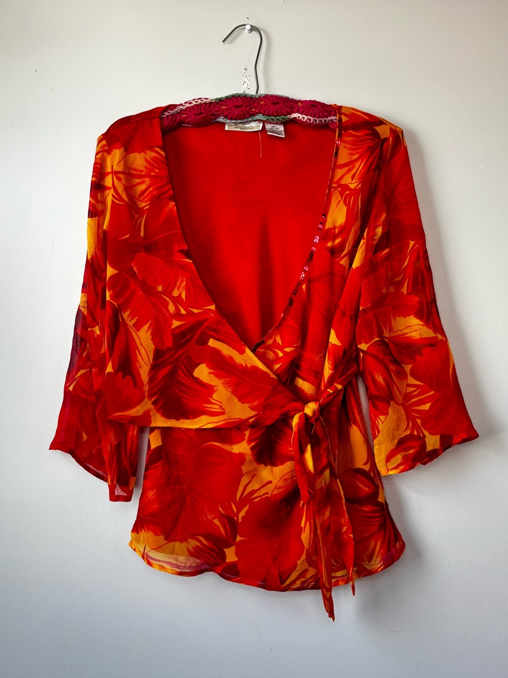Vintage Silk Wrap Top